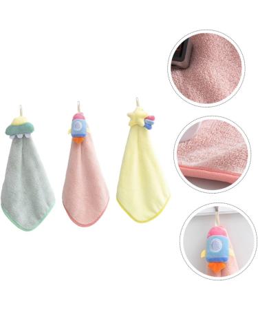 Beavorty 3pcs Infant Terry Cloth Wash Cloths - Absorbent Baby Towels for Bath and Face - Cartoon Hanging Washcloth Set - Buy Online on SooperMarket.com