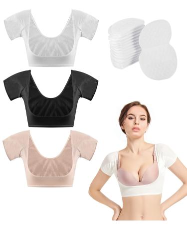 Underarm Sweat Pads for Women  Armpit Sweat 50 Pairs Pad and 3 Pcs Vest  Sweat Protectors & Dress Shields for Underarm Women Washable