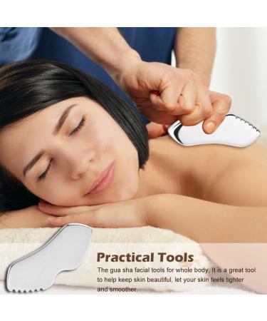 Stainless Steel Gua Sha Facial Tools | Sculpting & Massage for Face Neck & Body - Buy Online on SooperMarket.com