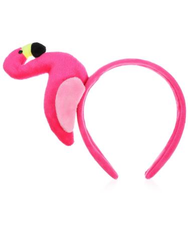 ABOOFAN Flamingo Headband Creative Plush Hawaii Flamingo Headdress Tropical Party Hair Hoop Hat Flamingo Costume Hair Accessories for Girls Women