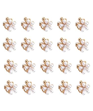 20 Pcs Small Pearl Hair Claw Clips for Women Girl  Mini Pearl Flower Claw Clips Design  Sweet Daisy Artificial Bangs Clips Decorative Hair Accessories - Pearl