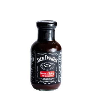Jack Daniels Sweet & Spicy BBQ Sauce Gluten Free Vegan Delicious Marinade Spicy Barbecue Dipping Sauce No Preservatives 280g Barbecue Sauce Bottle (Small Version) Sweet & Spicy 1 x 280g