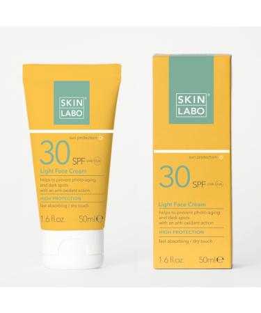 SkinLabo - Face Cream SPF 30 Protects from UVA and UVB Rays Prevents Photoaging and Dark Spots Antioxidant Action with Hyaluronic Acid Ethyl-Ascorbic Acid - 50 ml