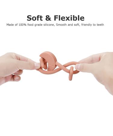 Eoopoon Silicone Baby Teething Toy - BPA Free Silicone Baby Ring Teether for Soothing Gums - Perfect Baby Shower or Birthday Gift for Boys and Girls (Sage) - Buy Online on SooperMarket.com