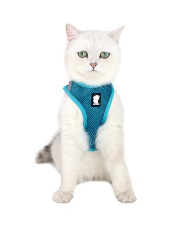 Lianzimau cat dishes and line ultra light for escape protection adjustable soft network step in padded padding running vest jacket for kitten pets puppy m (1 Pack) turquoise