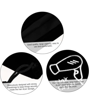 Gogogmee 5 Pcs Hair Dryer Storage Bag Cotton Drawstring Bags Drawstring Makeup Bag Sack Flannel Black - Buy Online on SooperMarket.com