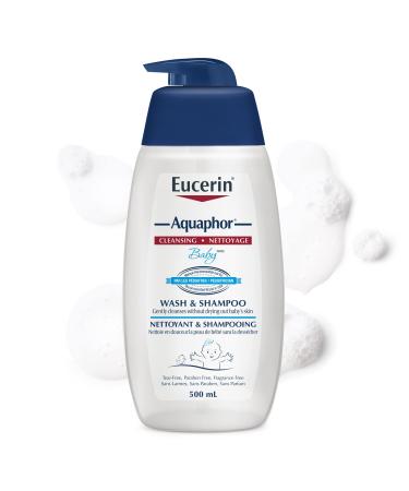 EUCERIN AQUAPHOR Baby Wash & Shampoo for Baby's Sensitive Skin 500mL | Baby Body Wash | Provitamin B5 | Fragrance-free Body Wash | Recommended by U.S. Pediatricians 500 ml (Pack of 1)