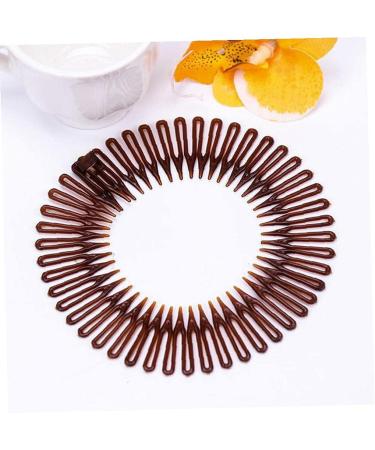 Stretch Hair Combs Plastic Full Circle Headband Flexible Hair Clip Sports Hair Wrap Holder for Women Girls Style 1 - Buy Online on SooperMarket.com