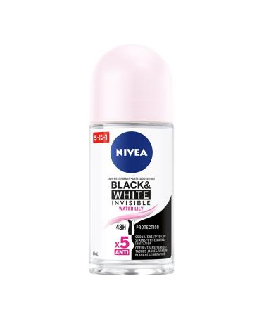 Nivea Antiperspirant Deodorant Invisible Clear Roll On for Black and White- 48 Hour Protection- 1.7 Fl Oz Size