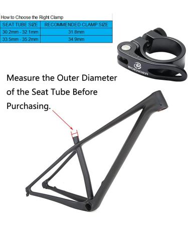 Boenoea Bicycle Quick Release Seatpost Clamp Anodised Aluminium Alloy 31.8mm/34.9mm 34.9mm-black - Buy Online on SooperMarket.com