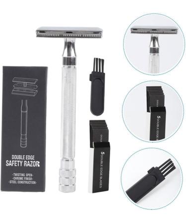 Angoily 3 Sets Manual Razor & Travel Bottles | Silicone Mustache & Double-Sided Face Razor - Durable & Portable - Buy Online on SooperMarket.com