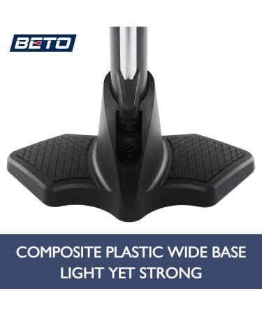 Beto Portable Bike Pump with Gauge - 160 PSI, Presta/Schrader/Dunlop Valve Compatible - Buy Online on SooperMarket.com