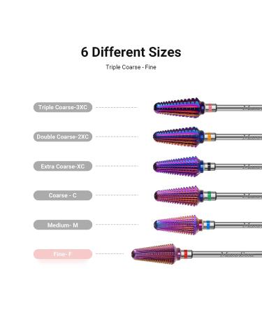 MelodySusie Professional Tornado Carbide Tungsten Nail Drill Bit - Fine Tapered Series Bit-X for Manicure Pedicure Gel Polishing - Purple Salon Bits - Buy Online on SooperMarket.com