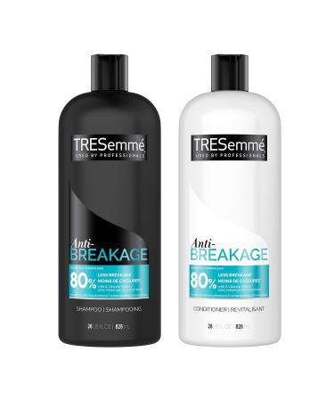 TRESemme Anti Breakage Shampoo and Conditioner Set  Promotes Healthy Hair Growth  Reduces Dry Hair Breakage Up to 80%*  Vitamin E  Vitamin B12 and Gelatin  28 Fl Oz Each