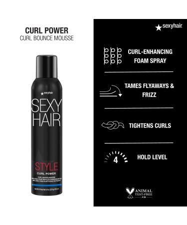 Sexy hair Style Curl Power Curl Bounce Mousse 8.4 Oz | Light Control | Tames Unruly Curls | Adds Definition and Controls Frizz - Buy Online on SooperMarket.com