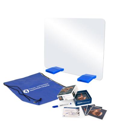 AFH T-Mirror Premium | Medium | 49.5 cm x 38.5 cm | Mirror (feet: blue | with picture cards hand) including carrying bag
