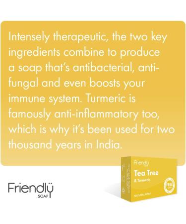 Natural Tea Tree & Turmeric Soap - Antibacterial Therapeutic Handmade Soap 95g - Buy Online on SooperMarket.com