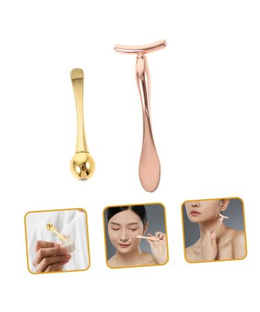 Golden Eye Massage Roller & T-Bar Set | Skin Care Tools for Eye Creams & Facial Masks | International Shipping - Buy Online on SooperMarket.com