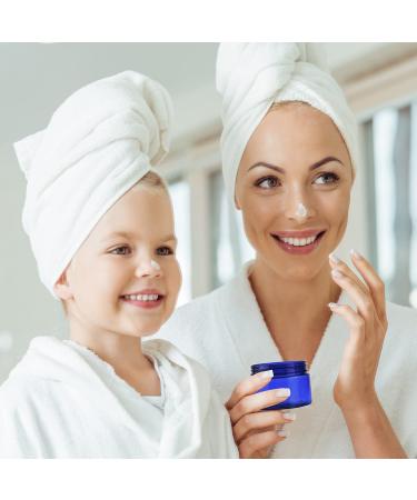 5 oz Blue Plastic Cosmetic Jars with Lids - Set of 12 Refillable Containers for Creams, Lotions, Makeup, Bath Salt, Ointments, and Body Butter - Buy Online on SooperMarket.com
