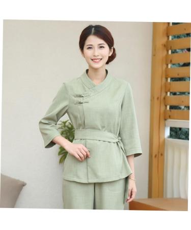 FOMIYES 1 Set Spa Robe Hairdressing Tunic Spa Gown Salon Smock Salon Uniforms Women Barber Shop Apron Spa Work Uniforms for Women Hair Salon Cape Spa Kit Spa Cloth Kimono Hair Dye L Green - Buy Online on SooperMarket.com