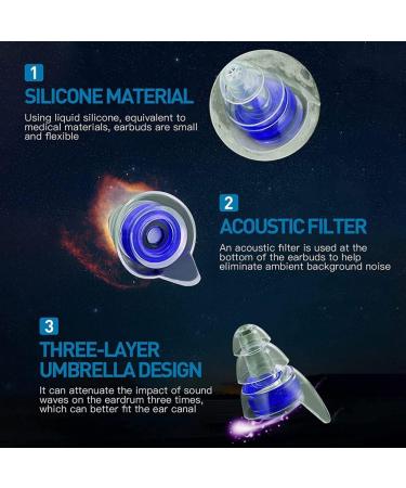 Geynutaly 2 Pairs High Fidelity Concert Ear Plugs Black Ear Plugs Silica Gel Ear Plugs with Fitler Hearing Protection for DJs Nightclub Concert Motorcycles - Buy Online on SooperMarket.com
