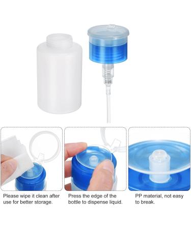 sourcing map Solvent Alcohol Dispensers 180ml(6.1oz) Straight Push Down Liquid Dispenser Pump with Sealing Stainless Steel Lid for Acetone Cleanser Polish Remover Blue Straight Blue - Buy Online on SooperMarket.com