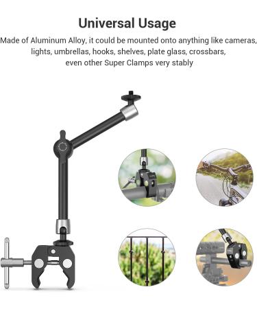 SmallRig Clamp with Adjustable Friction Power Articulating Magic Arm for LCD Monitor/LED Lights - KBUM2732B - Buy Online on SooperMarket.com