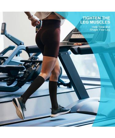 Acwoo Compression Stockings for Men & Women - Medical Knee Socks (L/XL) - 2 Pairs Black & Beige - Thrombosis Support - Buy Online on SooperMarket.com