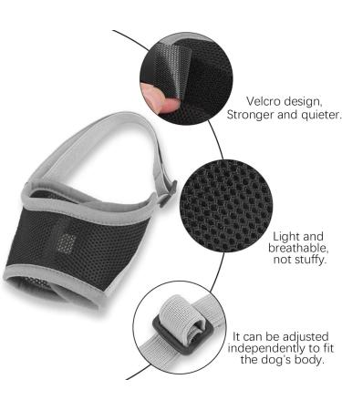 Adjustable Nylon Dog Muzzle for Small & Medium Dogs | Breathable Quick-Fit Design | Prevent Chewing & Barking - Black - Buy Online on SooperMarket.com