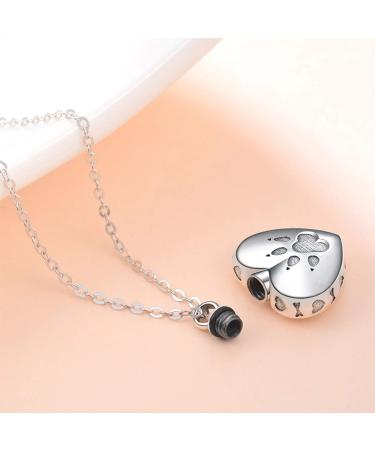 cluis Urn Necklace for Ashes Cremation Necklace Paw Print Pet Urn Heart Necklace Animal Cremation Jewelry for Ashes Memorial Keepsake Jewelry for Women Dog's Cat's Pet Ashes - Buy Online on SooperMarket.com