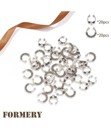 Silver Metal Loc Hair Beads - Pack of 40 - African Deadlock Cuff Ring Jewels for Black Women - Buy Online on SooperMarket.com