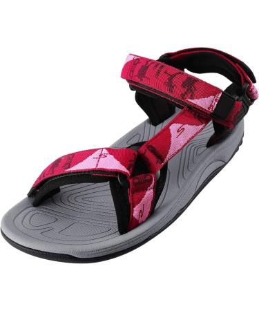 Outpro women sandals flat trekking and hiking sandals for women non-slip and durable sports sandals for the beach and outdoor use 43 EU red
