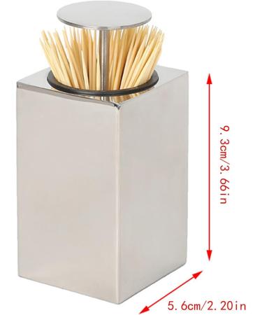 Calakono Stainless Steel Toothpick Holder - Stylish Press Dispenser for Home Bars Clubs & Caf s | International Shipping Available - Buy Online on SooperMarket.com