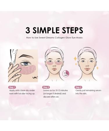 Sweet Dreams Collagen Glow Rose Gold Eye Masks - Under Eye Patches for Dark Circles & Wrinkles with Collagen, Niacinamide, Hyaluronic Acid & Peptides - Buy Online on SooperMarket.com