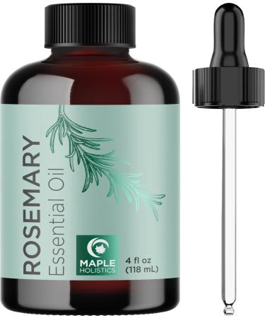 Pure Rosemary Essential Oil with Dropper - Undiluted Rosemary Oil for Hair Skin and Nails and Refreshing Aromatherapy Oil for Diffusers - Cleansing Rosemary Essential Oil for Dry Scalp Care 4oz