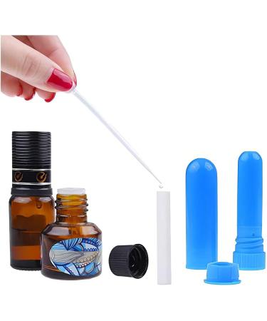 DHWEKU 8 Pieces Nasal Inhaler Tube for Essential Oil Reusable with 8 Pieces of Cotton Wicks Refillable Good Hygroscopicity (4 Colours) - Buy Online on SooperMarket.com