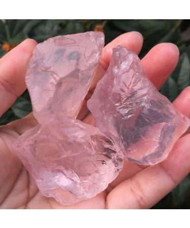 Natural Crystal Rough 3pcs Natural Pink Rose Quartz Crystal Rough Gemstone Specimen - Buy Online on SooperMarket.com