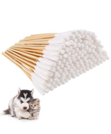 Chutoral 200 Pcs Pet Dog Ear Cleaner Cotton Buds 6 Inch Large Cotton Buds Animal Ear Cleaning Cotton Swab Sticks Wax Remover Itchy Ear Relief for Dogs Ear Wax Infection Removal