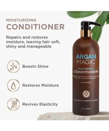 Argan Magic Moisturizing Conditioner - Repair Dry & Damaged Hair | Hydrating & Detangling Formula | Made in USA | Paraben & Cruelty Free - 32oz - Buy Online on SooperMarket.com