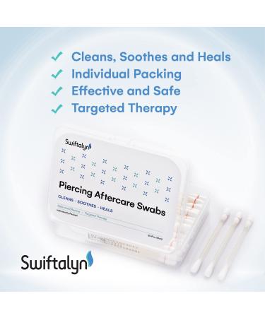 Swiftalyn Piercing Aftercare Kit - 50Pcs Skincare Swabs for New & Irritated Piercings - Buy Online on SooperMarket.com