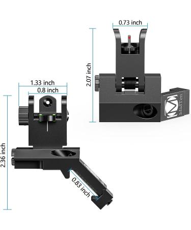 MidTen R2 45 Degree Offset Flip Up Iron Sight Set for Picatinny Rail - Buy Online on SooperMarket.com
