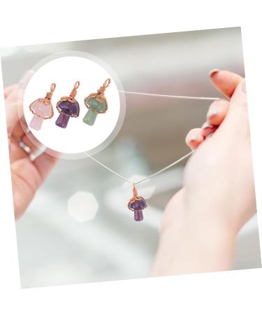 EXCEART 6 pcs Crystal Mushroom Pendant mini keychain miniature mushrooms mini crystals mushroom charms cute 3.3x1.5cmx5pcs Assorted Colorx5pcs - Buy Online on SooperMarket.com
