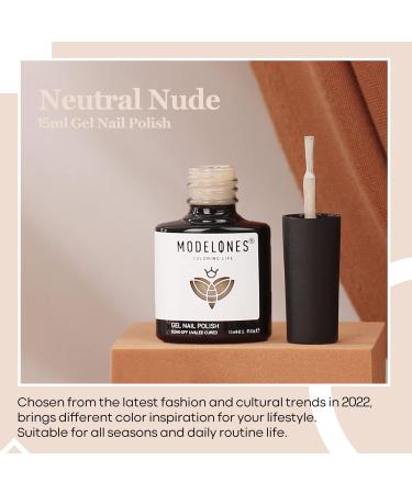 Modelones Gel Nail Polish 15ML Neutral Nude Gel Polish Color Soak Off LED Skin Tone Brown Color Nail Gel Polish Long Wear Nail Art Manicure at Home Gift - Buy Online on SooperMarket.com