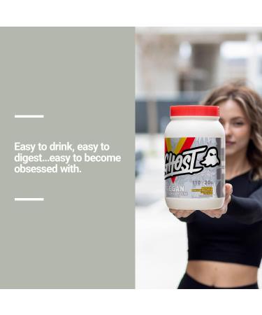 GHOST Vegan Protein Powder - 2lb 20g of Protein - Plant-Based Pea & Organic Pumpkin Protein - Post Workout & Nutrition Shakes Smoothies & Baking - Soy & Gluten-Free (Banana Pancake Batter) - Buy Online on SooperMarket.com