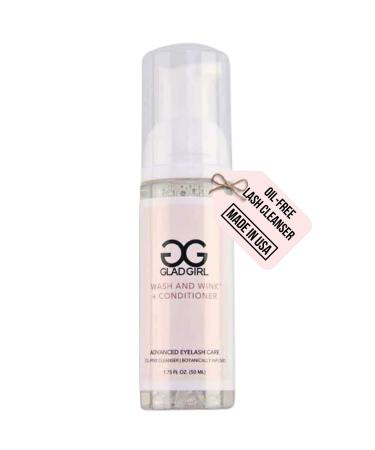GladGirl Eyelash Extension Cleanser Wash And Wink - Lash Shampoo and Conditioner - Non-Irritating Foaming Liquid 50 ml
