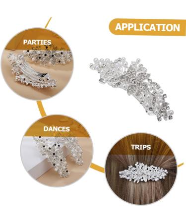 PLAFOPE Rhinestone Hair Clip Headwear for Women Bridal Barrette Clip Flower Hair Clips for Women Headpiece for Bride Pearl Headpiece Wedding Hair Rhinestone Headpiece Hairpin Rhinestones - Buy Online on SooperMarket.com