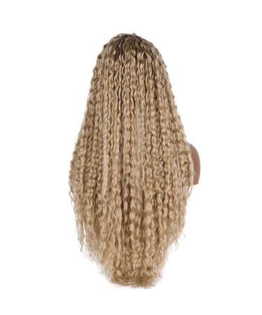 SHIYID Long Curly Synthetic Lace Front Wig - Silver-Gray with Black Roots for Women | International Shipping - Buy Online on SooperMarket.com
