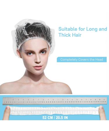 Buy MIS.MOON 135 Disposable Shower Hoods - 52cm Elastic Thick Transparent Hair Caps for Women | Ideal for Travel & Home Use | Colorful & Convenient - Buy Online on SooperMarket.com