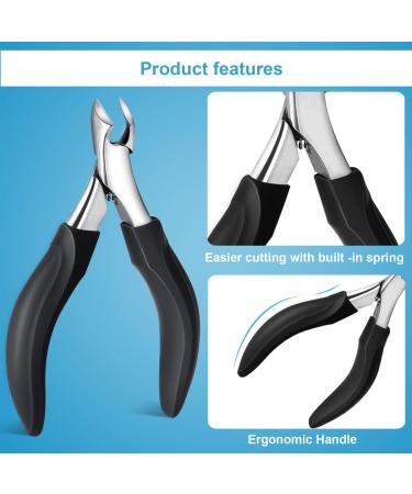 Orelex Nail Scissors - Professional Stainless Steel Nail Cutters for Thick Nails with Ergonomic Grip & Nail File | International Shipping Available - Buy Online on SooperMarket.com