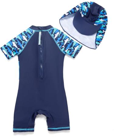 Bonverano Baby Boys Swimsuit | UPF 50+ Sun Protection | 6-9 Months | Surf Shark Design - Buy Online on SooperMarket.com